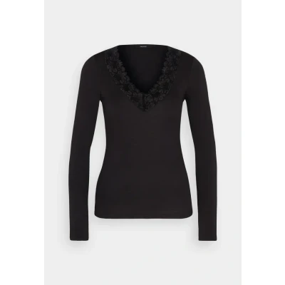 Image of Vero Moda Vmrosa V NECK Long sleeved top, Women&#039;s, Size: Medium, Black