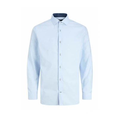 Image of JACK &amp; JONES Men&#039;s Jprblaparker Detail L/S Shirt Noos, Cashmere Blue, XS