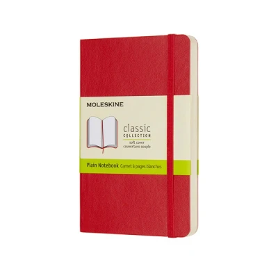 Image of Moleskine Scarlet Red Pocket Plain Notebook Soft