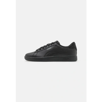Image of Puma Smash 3 0 L JR Unisex Trainers for kids, Size: 4.5, Black/shadow gray Leather