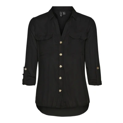 Image of Vero Moda Bumpy NEW NOOS Buttondown blouse, Women&#039;s, Size: XL, Black