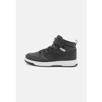 Image of Puma Rebound MID Unisex Hightop trainers for kids, Size: 1, Shadow gray/black/white High quality imitation leather