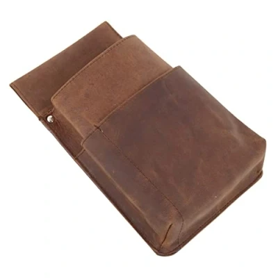 Image of Alassio 42195 Belt Pouch for Waiter&#039;s Wallet, Holster Real Leather, Bag Coin Purse, Holder Purse in Service, Approx. 22 x 14 4 cm, brown, ca. 15