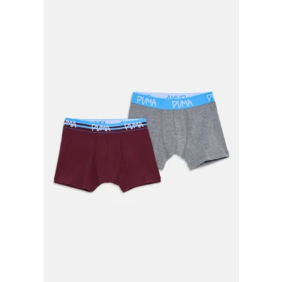 Image of Puma BOYS Script LOGO 2 PACK Pants for kids, Size: 13 14y, Dark red/blue