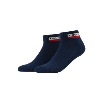 Image of Levi&#039;s MID CUT LOGO 2 PACK Socks, Size: 6 8, Dress blues