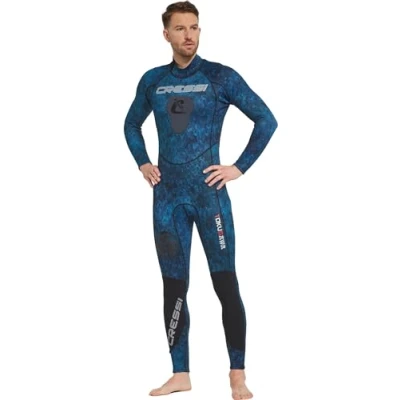 Image of Cressi Men&#039;s Tokugawa Man Monopiece 3mm One Piece Wetsuit Neoprene, Camouflage Blue, XL