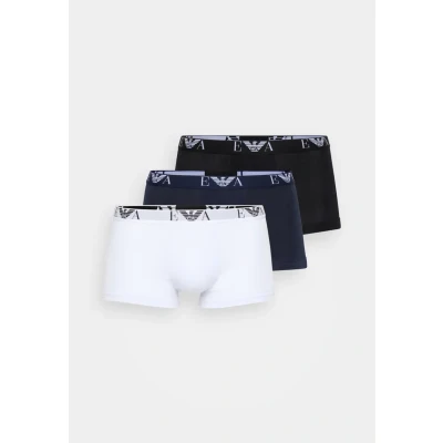 Image of Emporio Armani Herren Shorts 3er Pack Trunks, Pants, Unterwäsche, Stretch Cotton Men&#039;s, Size: XL, Bianco/nero/marine
