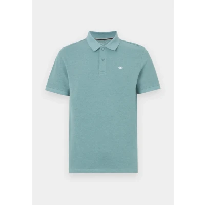 Image of TOM Tailor WITH Contrast Polo shirt, Men&#039;s, Size: Large, Meadow teal dark melange