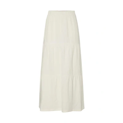 Image of Pieces Pcsikka Maxi Skirt skirt, Women&#039;s, Size: XS, Cloud dancer