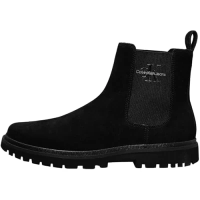 Image of Calvin Klein Jeans Chelsea Iconic Classic ankle boots, Men&#039;s, Size: 6, Triple black Suede