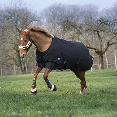 Image of EQUI THÈME TYREX 600 D Technique Blanket Black Polyfill 300 g Back Length 135 cm (Total 183 cm)