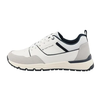 Image of TOM Tailor Trainers, Men&#039;s, Size: 9, White Imitation leather/ textile