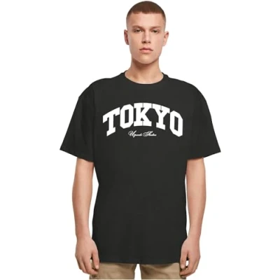 Image of Upscale by Mister Tee Tokyo College Print Tshirt, Men&#039;s, Size: Large, Black