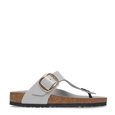 Image of Birkenstock Gizeh Tbar sandals, Women&#039;s, Size: 4.5, Stone coin Leather