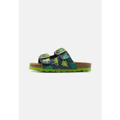 Image of LICO Bioline Universe DINO Unisex Mules for kids, Size: 12.5K, Navy/green/blue High quality imitation leather