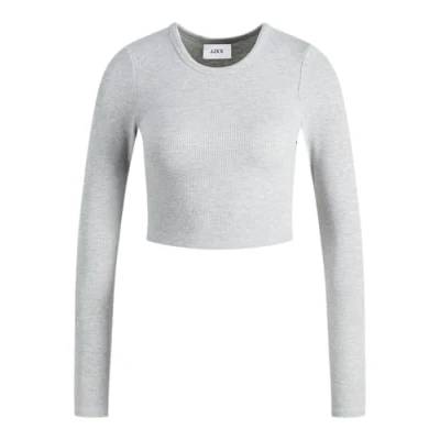 Image of JJXX Feline LS Long sleeved top, Women&#039;s, Size: Medium, Light grey melange