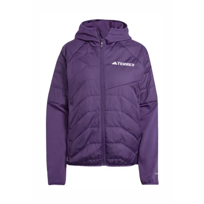 Image of adidas Sportswear Terrex Multi Climawarm Insulated Hybrid Hooded Winter jacket, Women&#039;s, Size: Large, Aurora plum