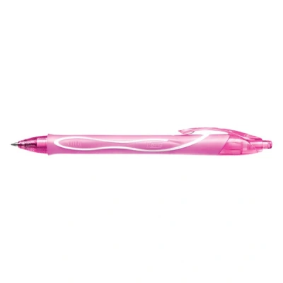 Image of BIC Gel ocity Quick Dry Pens, Medium Point (0.7 mm), Pink, Box of 12, Retractable Pen with Ultra Fast Drying Ink