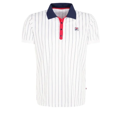 Image of Fila Stripes Polo shirt, Men&#039;s, Size: Small, White/peacot blue/red