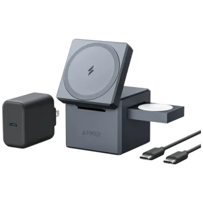 Image of Anker 3 In 1 Cube Wireless Fast Charger 15W Grey