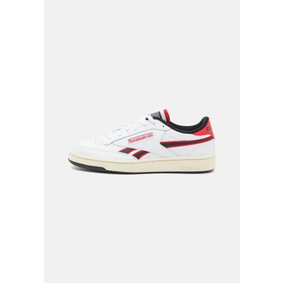 Image of Reebok Classic CLUB C Revenge Unisex Trainers, Size: 5.5, White/vector red/black leather and imitation