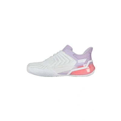 Image of K SWISS Clay court tennis shoes, Women&#039;s, Size: 5, Whiteorchid petalneon blaze Textile