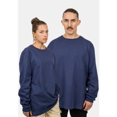Image of Blackskies Oversized Long Sleeve Unisex sleeved top, Size: Medium, Deep blue