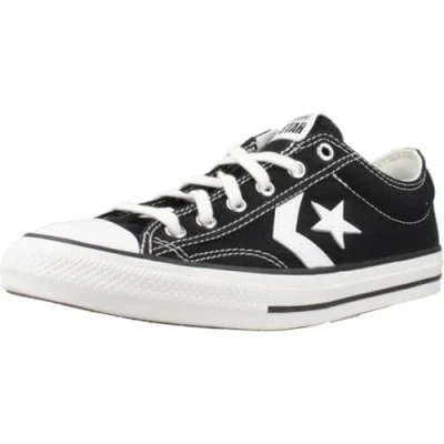 Image of Converse STAR Player 76 Foundational Unisex Trainers for kids, Size: 3, Black/vintage white/egret Leather and textile
