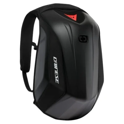 Image of Dainese Unisex&#039;s D mach 2 Motorcycle Backpack Aerodynamic and Ergonomic, with Compartments for Laptop Shoes, Helmet Strap, Waterproof, 22.2 L, Black, L
