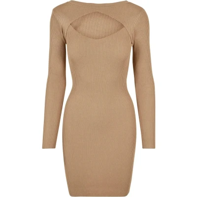 Image of Urban Classics CUT OUT Shift dress, Women&#039;s, Size: Medium, Unionbeige