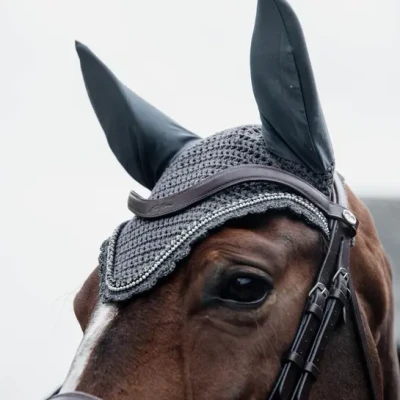 Image of Kentucky Horsewear Stone &amp; Pearl Long Fly Ears, Size: WB, Colour: Horsewear: Grey
