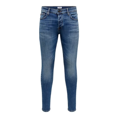 Image of Only &amp; Sons Onswarp Jeans Skinny Fit, Men&#039;s, Size: 29x32, Blue denim