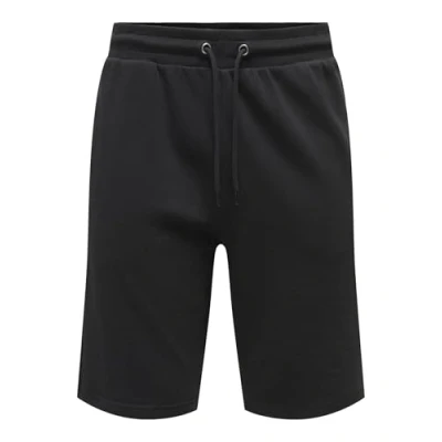 Image of Only &amp; Sons Men&#039;s Onsneil Sweat Shorts Trouser, Black, XL
