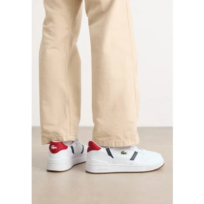 Image of Lacoste Tclip SET 224 Trainers, Men&#039;s, Size: 10, White/navy/red Leather and textile
