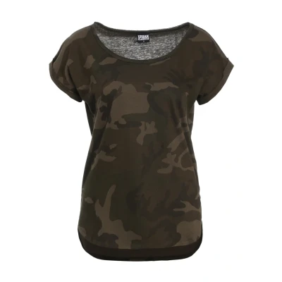 Image of Urban Classics CAMO Print Tshirt, Women&#039;s, Size: Small, Olive
