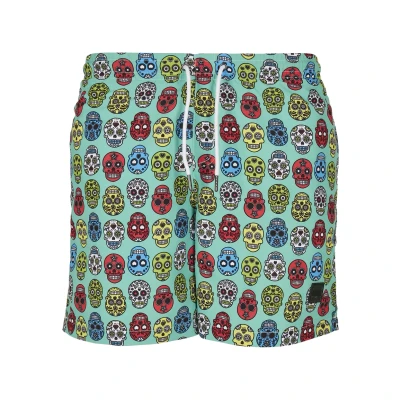 Image of Urban Classics Pattern Swimming shorts, Men&#039;s, Size: Medium, Calavera aop