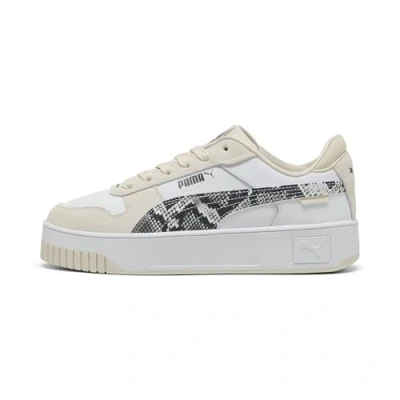 Image of Puma Women&#039;s Carina Street Snake Chic Sneaker, White Alpine Snow, 6.5 UK
