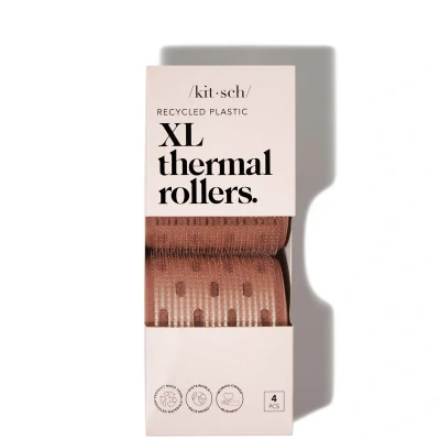 Image of Kitsch Recycled Plastic XL Thermal Rollers 4 Piece Set Terracotta