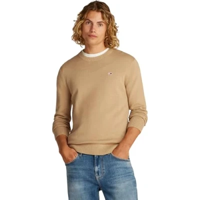 Image of Tommy Jeans Essential Light Sweater Jumper, Men&#039;s, Size: 34, Relic tan