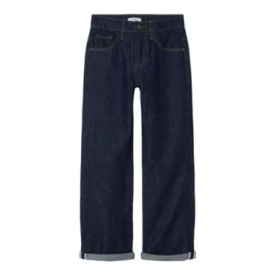 Image of Name it Straight FIT leg jeans for kids, Size: 9y, Dark blue denim