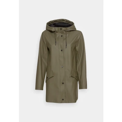 Image of ONLY Onlelisa Raincoat Parka, Women&#039;s, Size: Large, Kalamata