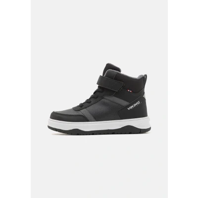 Image of Viking Squad WARM WP Unisex Laceup ankle boots for kids, Size: 12.5K, Black Textile/synthetics