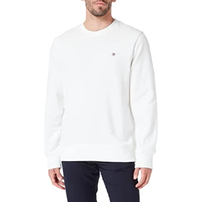 Image of GANT REG Shield Cneck Sweatshirt, Men&#039;s, Size: XS, Eggshell