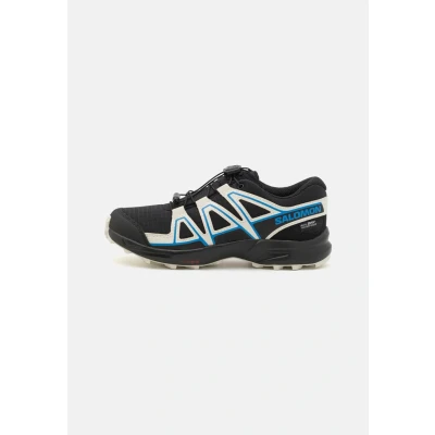 Image of Salomon Speedcross WP Unisex Hiking shoes for kids, Size: 6, Black/vanilla ice/french blue Synthetics/textile