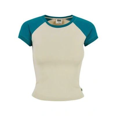 Image of Urban Classics Stretch Short Retro Baseball TEE Print Tshirt, Women&#039;s, Size: 5XL, Softseagrass watergreen