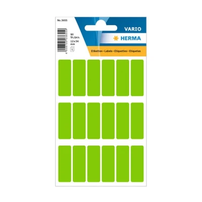 Image of HERMA Multi purpose labels 12x34mm green 90 pcs. self adhesive (12 x 34)