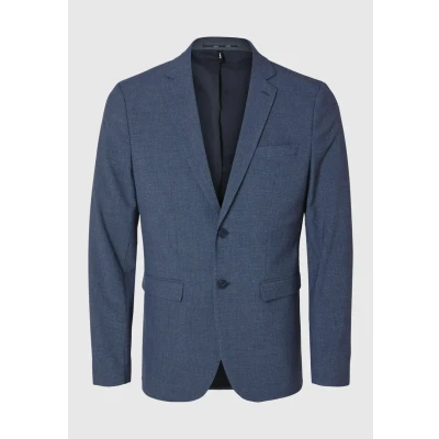 Image of SELECTED HOMME Men&#039;s Slhslim Liam Mini Hounds BLZ Flex Noos Blazer, Dark Blue/Pattern: Houndstooth, 54