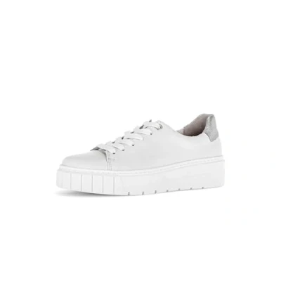Image of Gabor Women&#039;s Low Top Trainers, Shoes, White Silver 52, 37.5 EU Weit