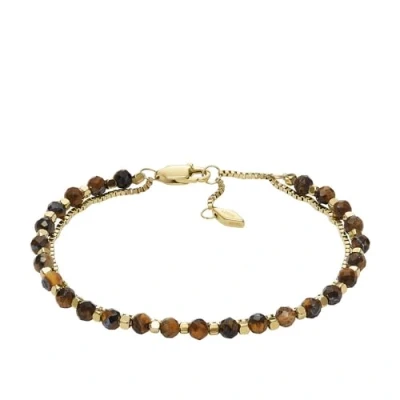 Image of FOSSIL Women&#039;s Stainless Steel or Brass with lobster slider closure bracelet, Length: 165mm+35mm, Steel, No gemstone