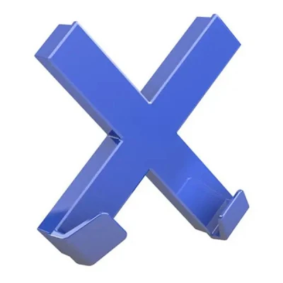 Image of Dahle Mega Magnet Cross XL 70 x mm with 2 Hooks for Hanging Items Blue